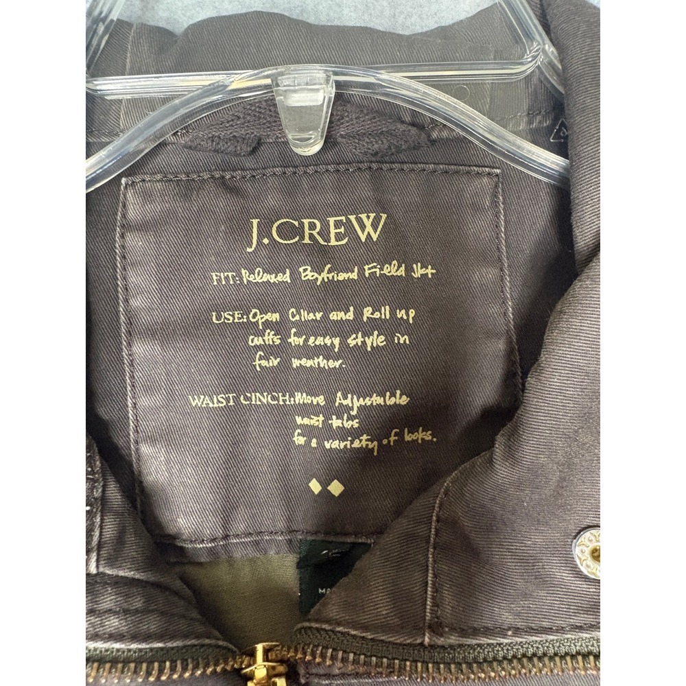 J.Crew Relaxed Boyfriend Field Jacket Brown Utility Cargo Coat Women XS - Picture 2 of 8